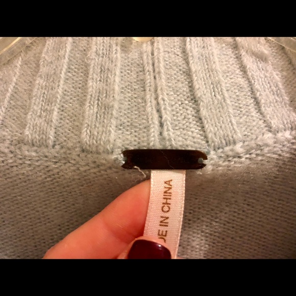 Vintage XS Lt Blue Free People Zip-up Sweater - Picture 3 of 5